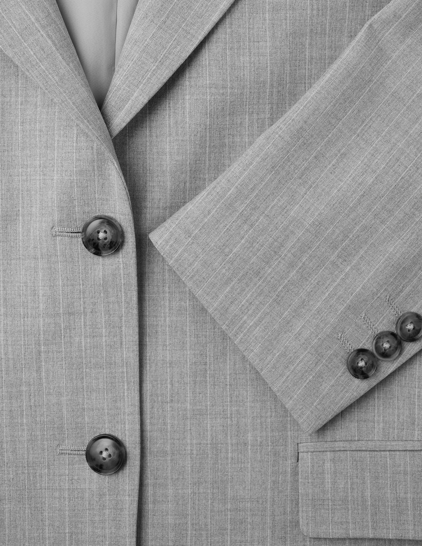 Essential Blazer Light Grey Pinstriped