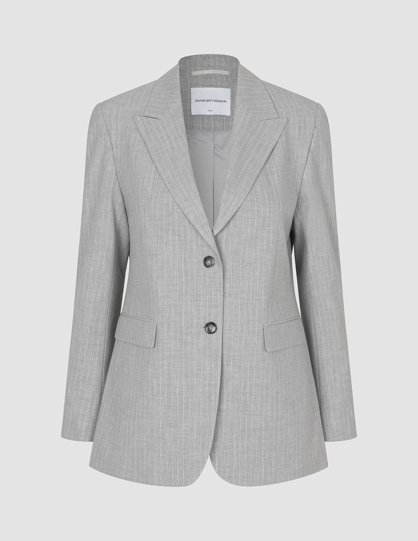 Essential Suit Light Grey Pinstripe Blazer & Wide Pants