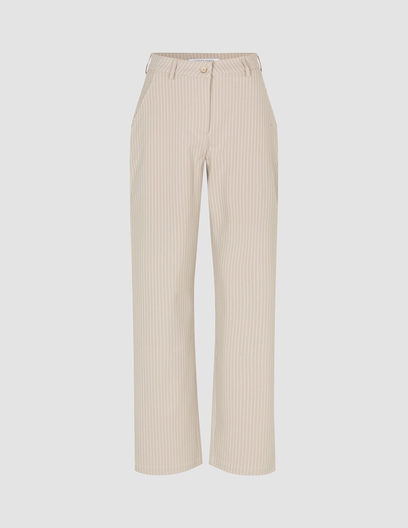 Essential Pants Straight Island Sand Pinstripe