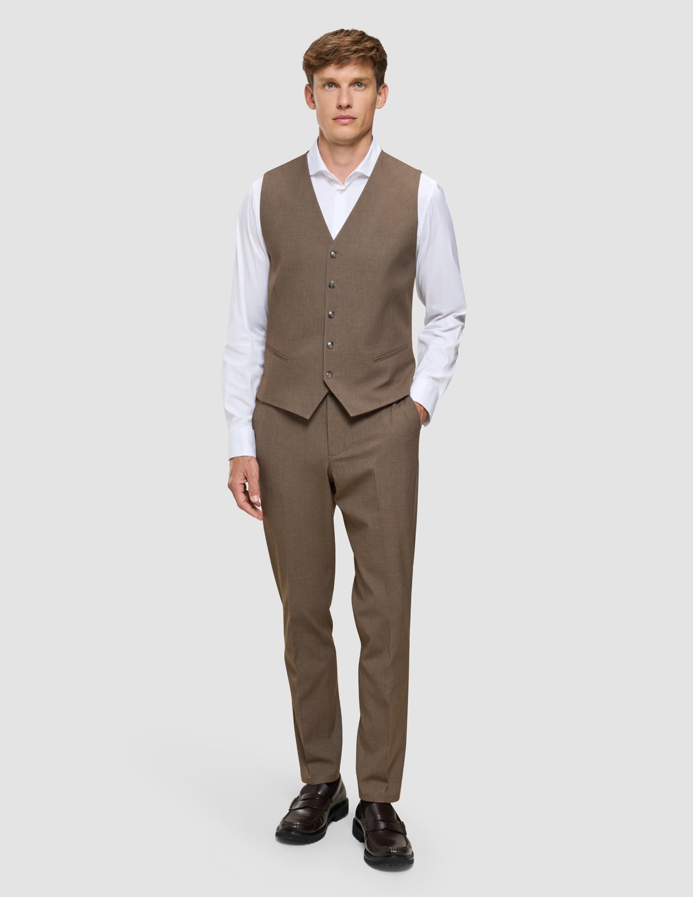 Essential Vest Saddle Brown Melange