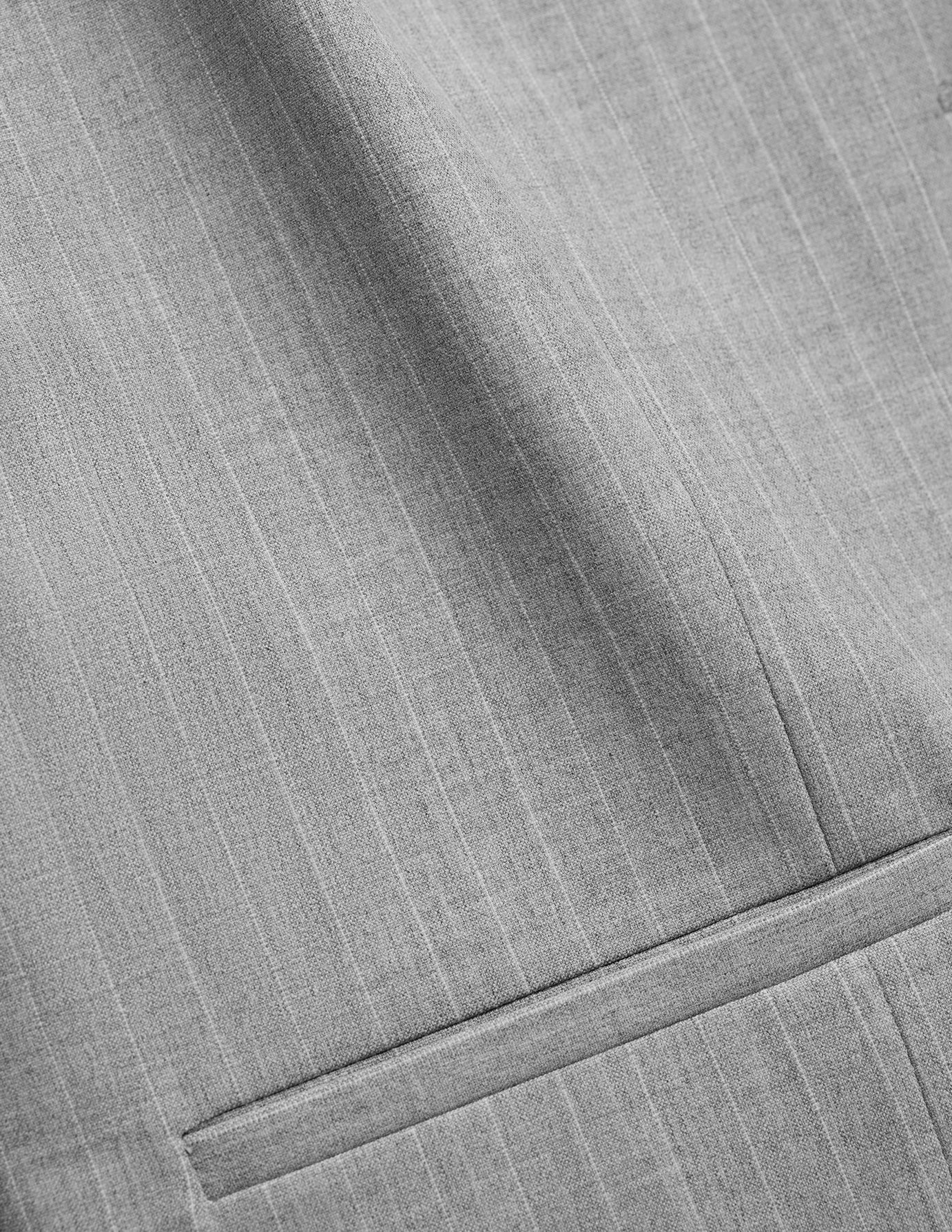 Essential Short Vest Light Grey Pinstriped