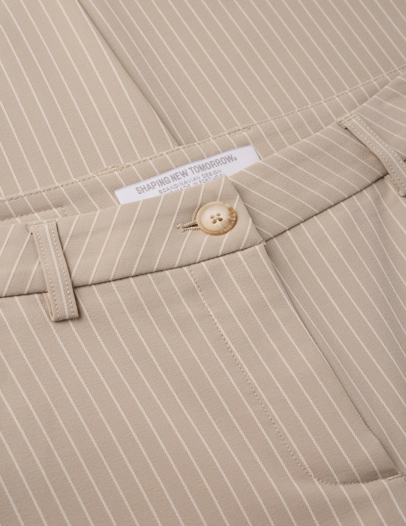 Essential Suit Island Sand Pinstripe Fitted Blazer & Straight Pants