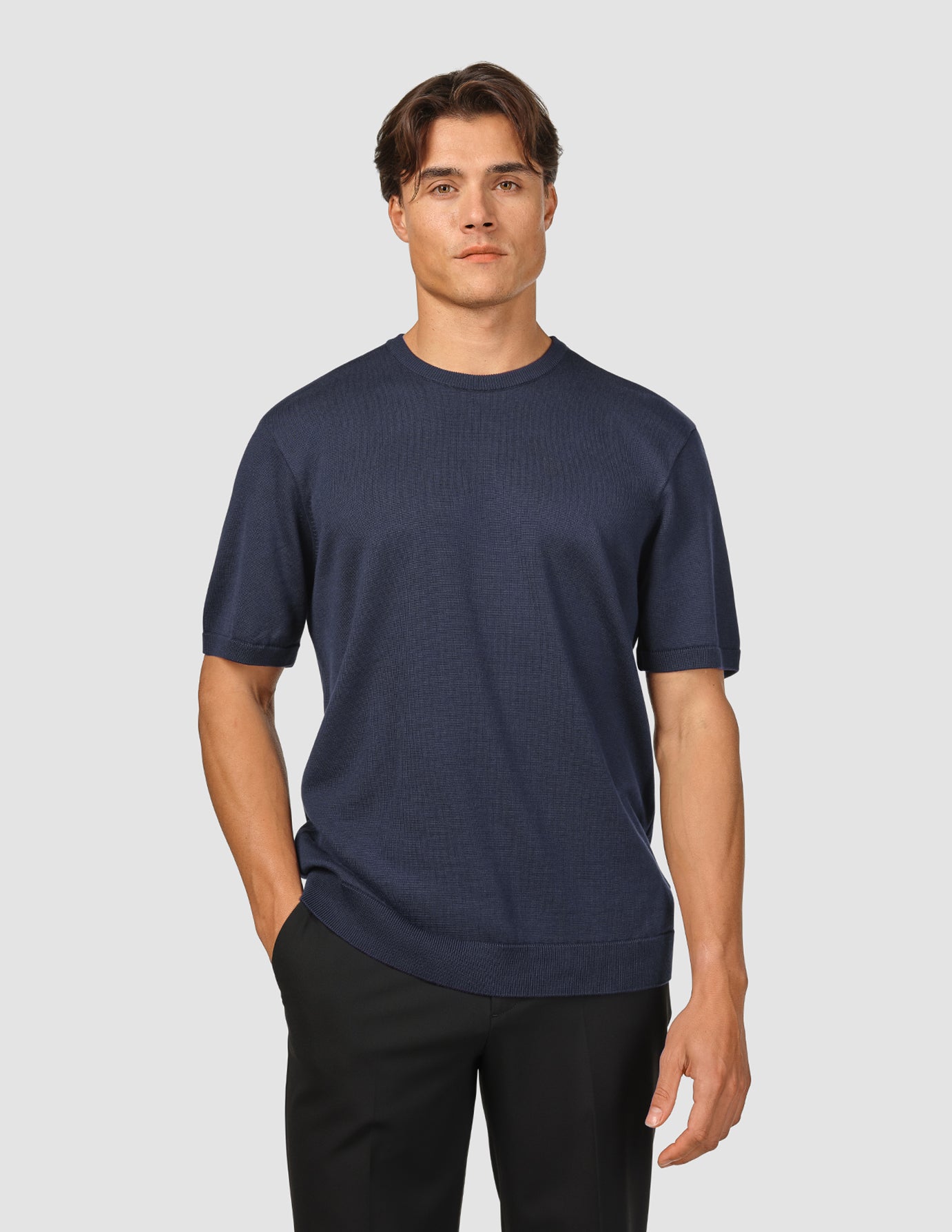 Everyday Knit Box Fit T-shirt Navy