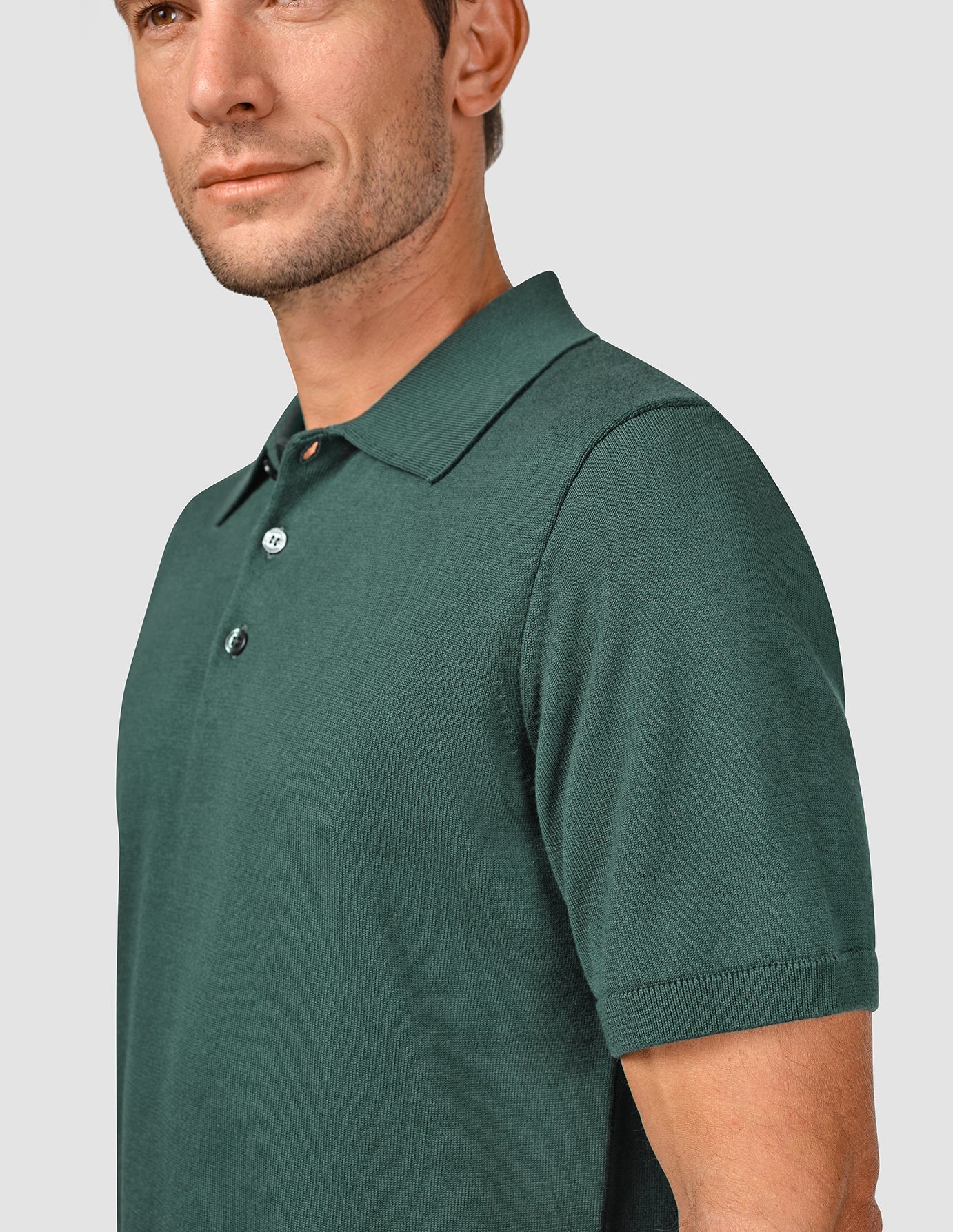 Everyday Knit Short Sleeve Polo Shadow Green