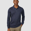 Everyday Knit Long Sleeve Polo Navy