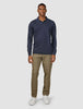 Everyday Knit Long Sleeve Polo Navy