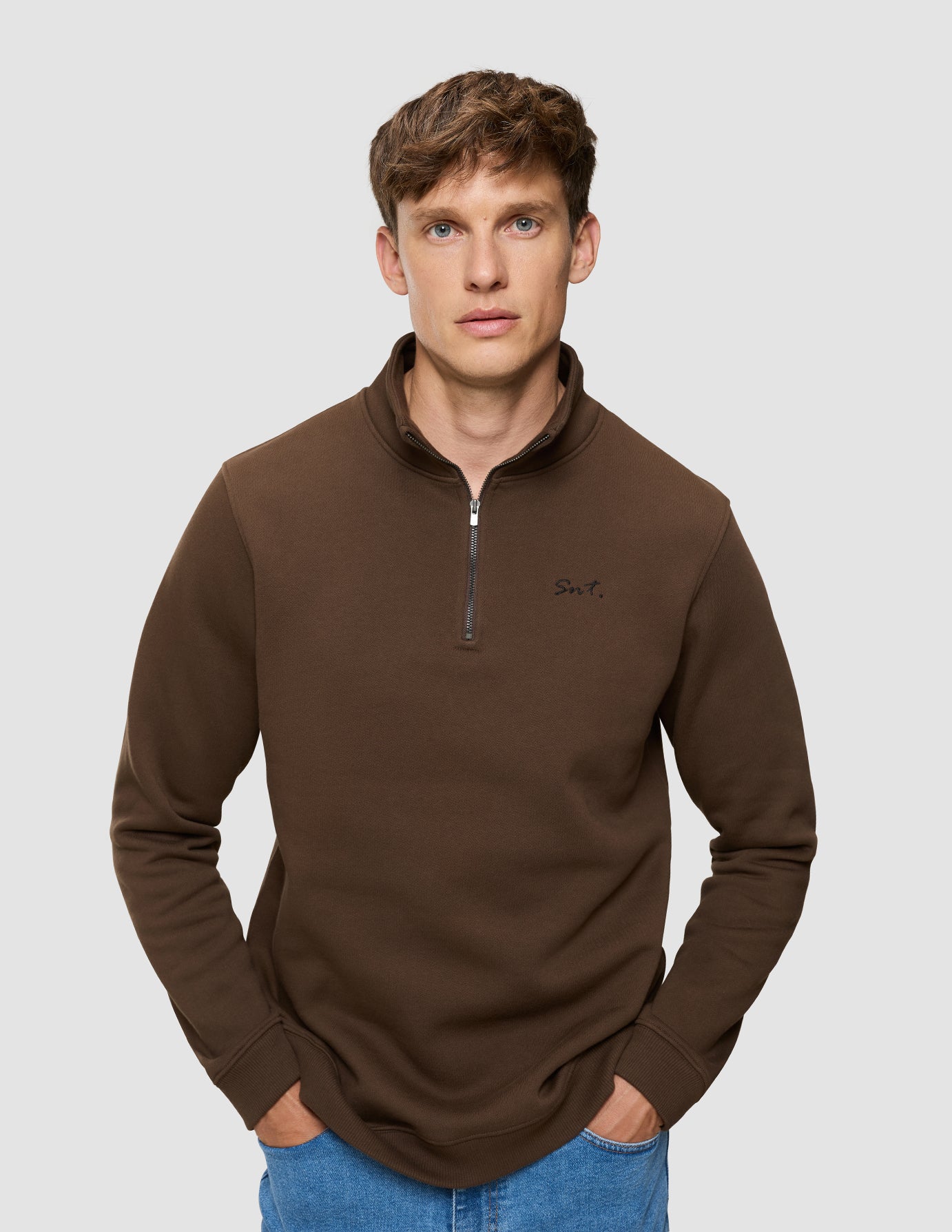 Everyday Half Zip Saddle Brown