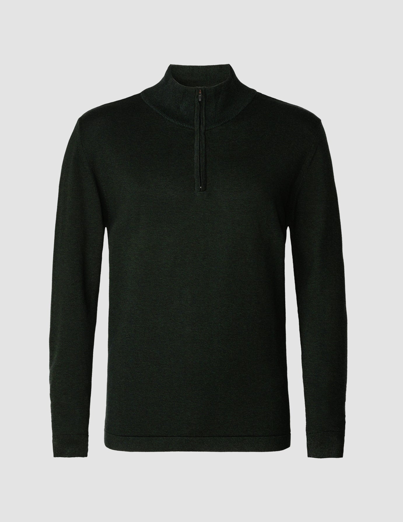 Fine Knit Half Zip Forest Green Molinaire