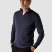 Fine Knit Half-Zip Navy