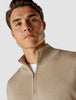 Fine Knit Half Zip Khaki Molinaire