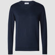 Fine Knit V-neck Navy