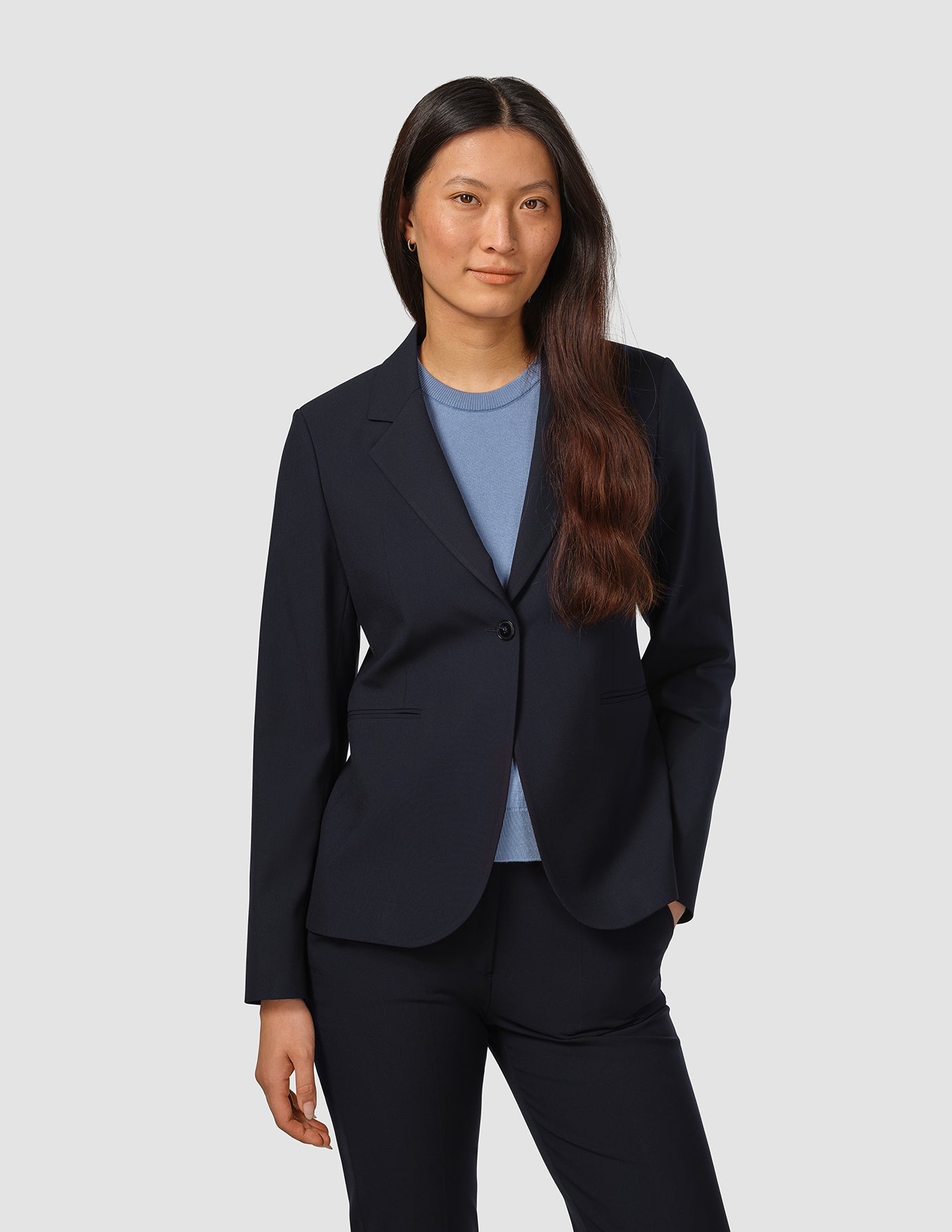 Essential Fitted Blazer Midnight Blue