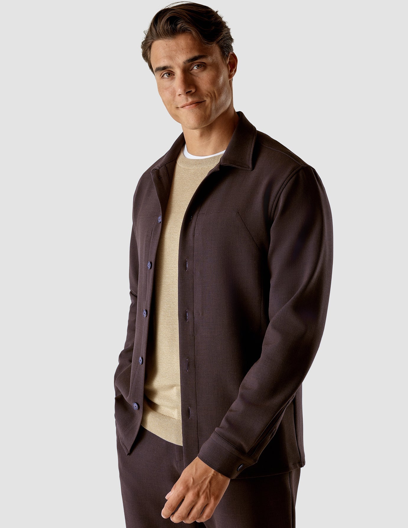 Heavy Edition Minimalist Overshirt Espresso Melange