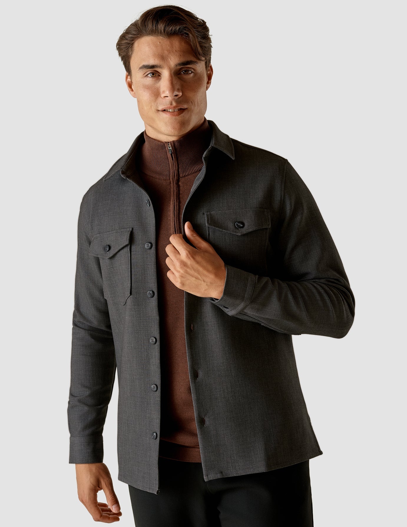 Heavy Edition Overshirt Dark Grey Melange