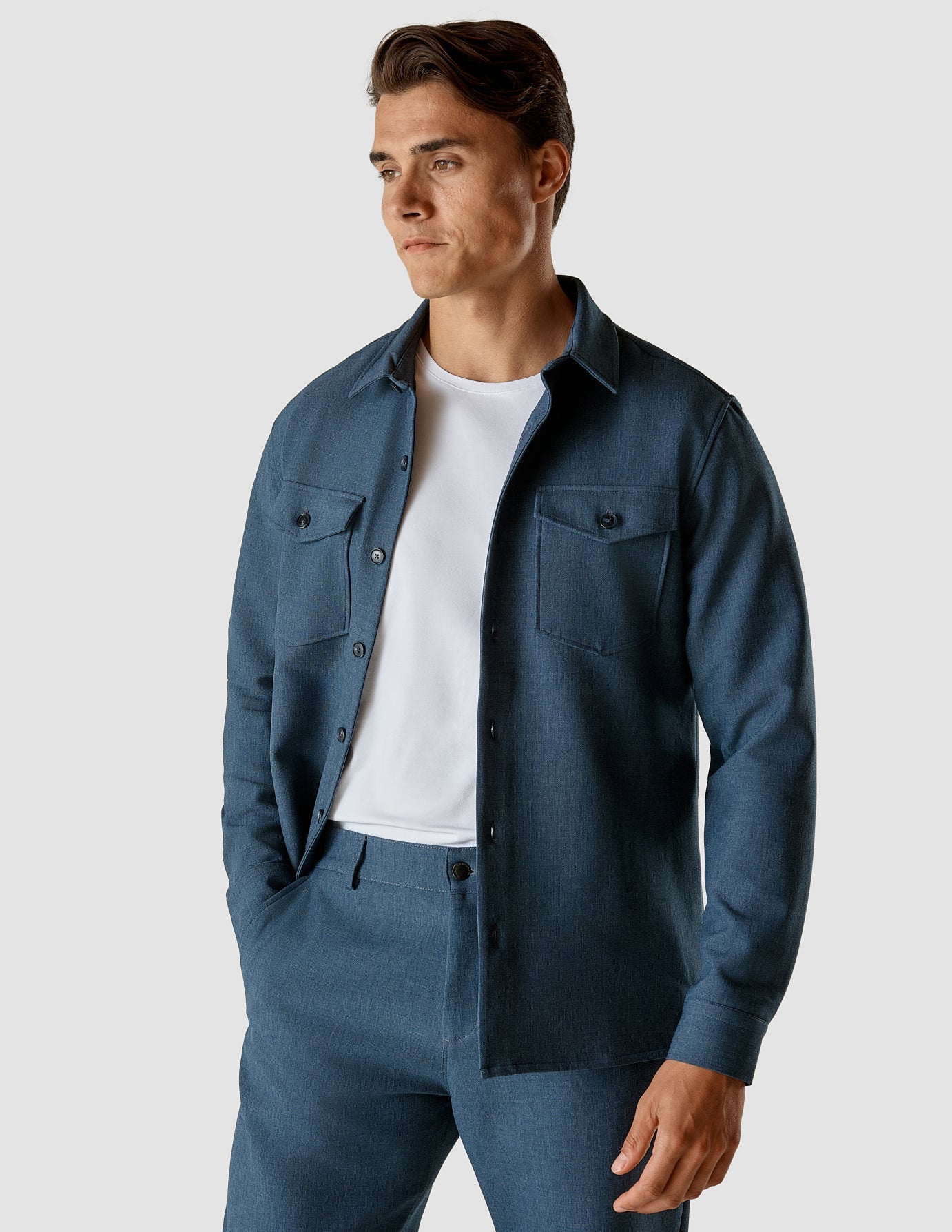 Heavy Edition Overshirt Deep Blue Melange