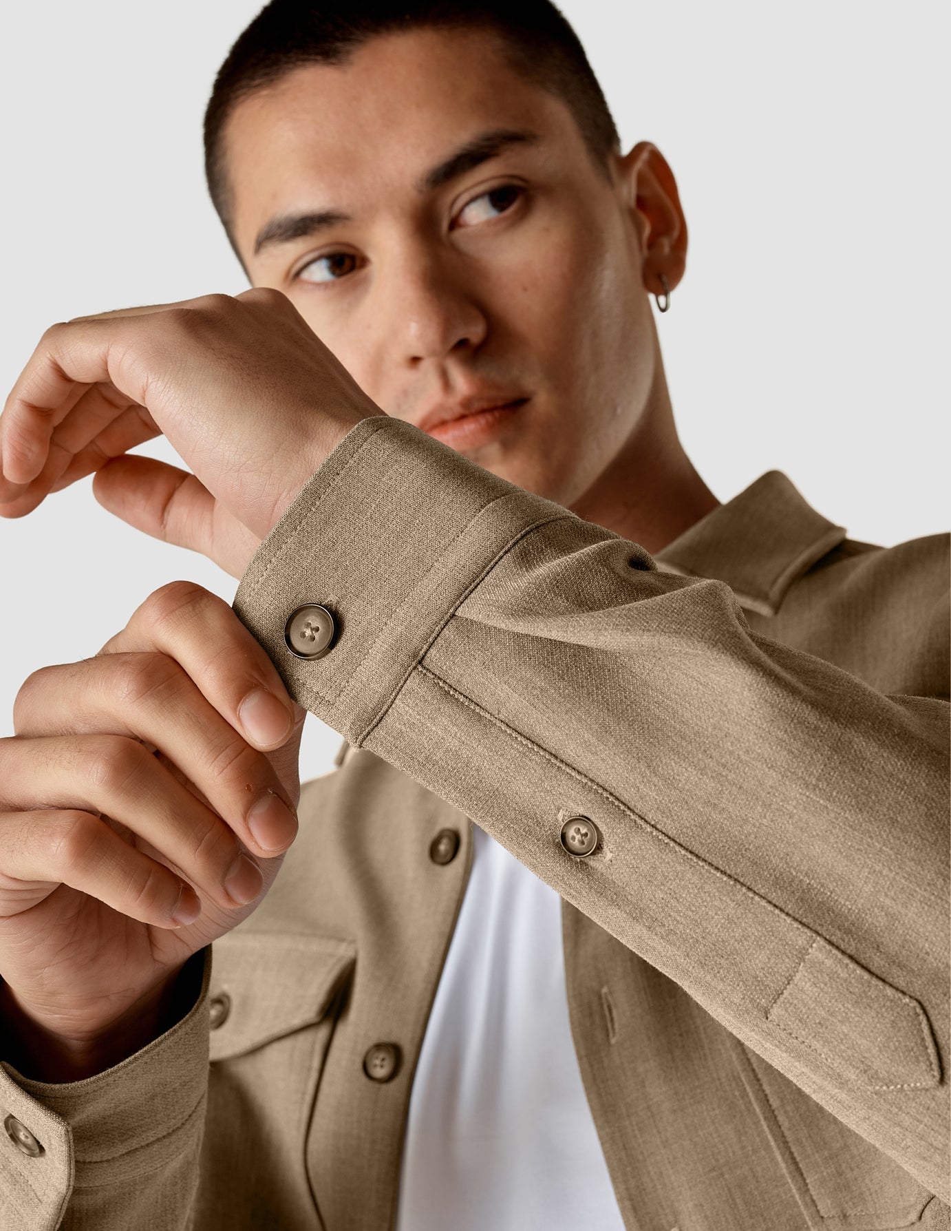 Heavy Edition Overshirt Khaki Melange