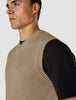 Heavy Knit Vest Khaki Molinaire