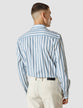 Lightweight Classic Shirt Bold Stripes Light Blue Slim