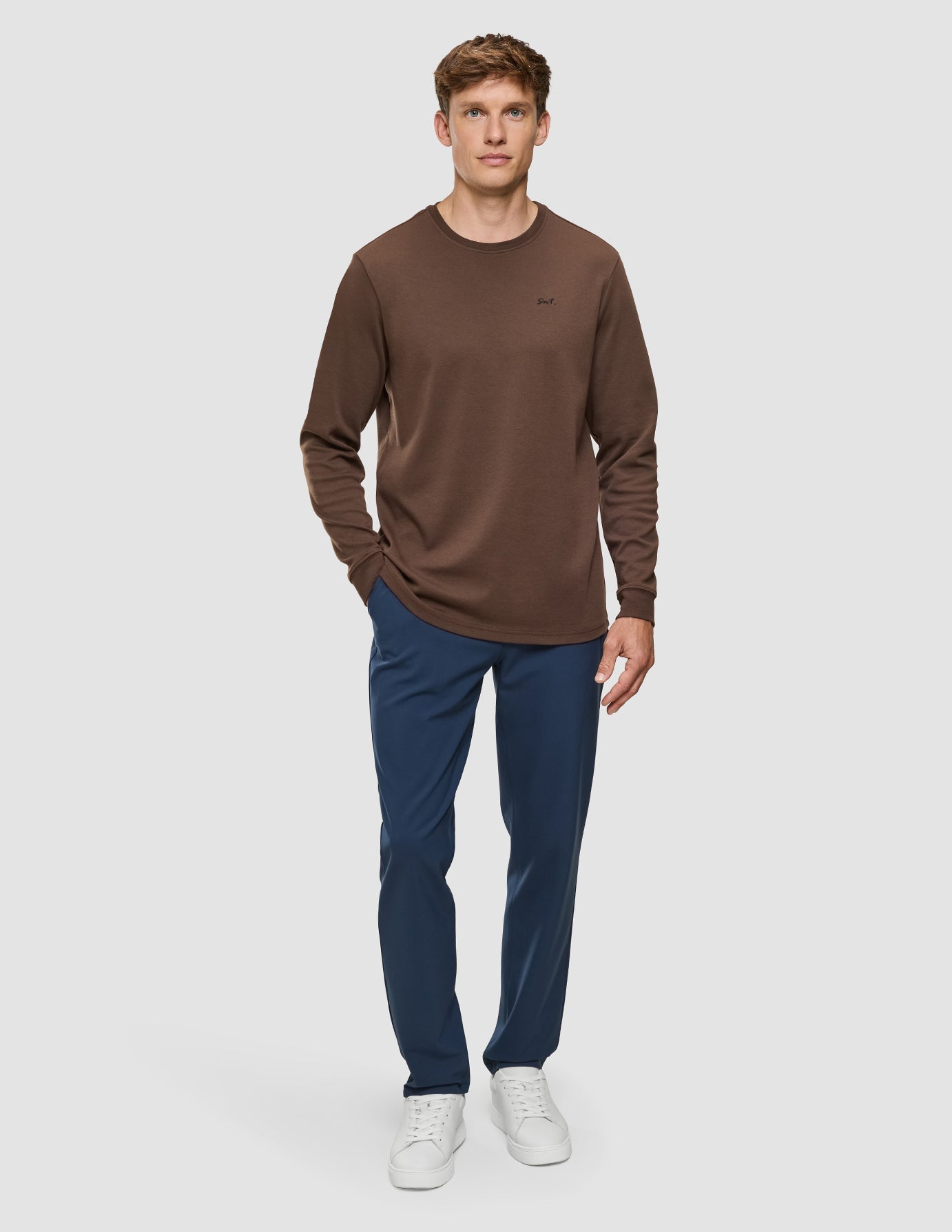 Lightweight Crewneck Saddle Brown