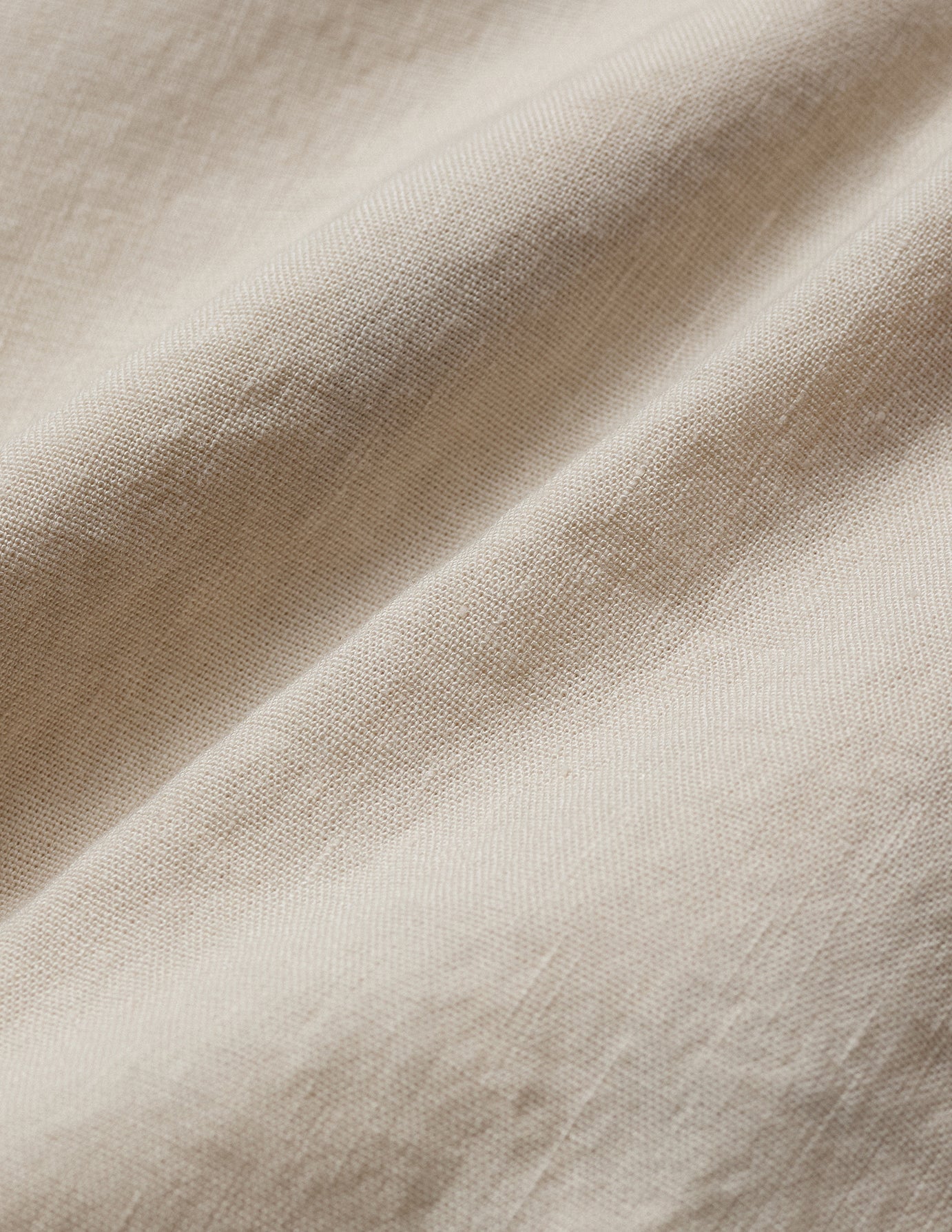 Linen Set Sandy Beige Long Sleeved Shirt & Relaxed Shorts