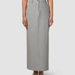 Essential Maxi Skirt Light Grey Pinstriped