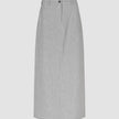 Essential Maxi Skirt Light Grey Pinstriped