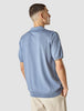 Silk / Cotton Short Sleeve Polo Cloud Blue