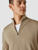 Premium Merino Half Zip Sahara