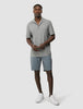 Refined Linen Bowling Short Sleeve Shirt Stone Grey