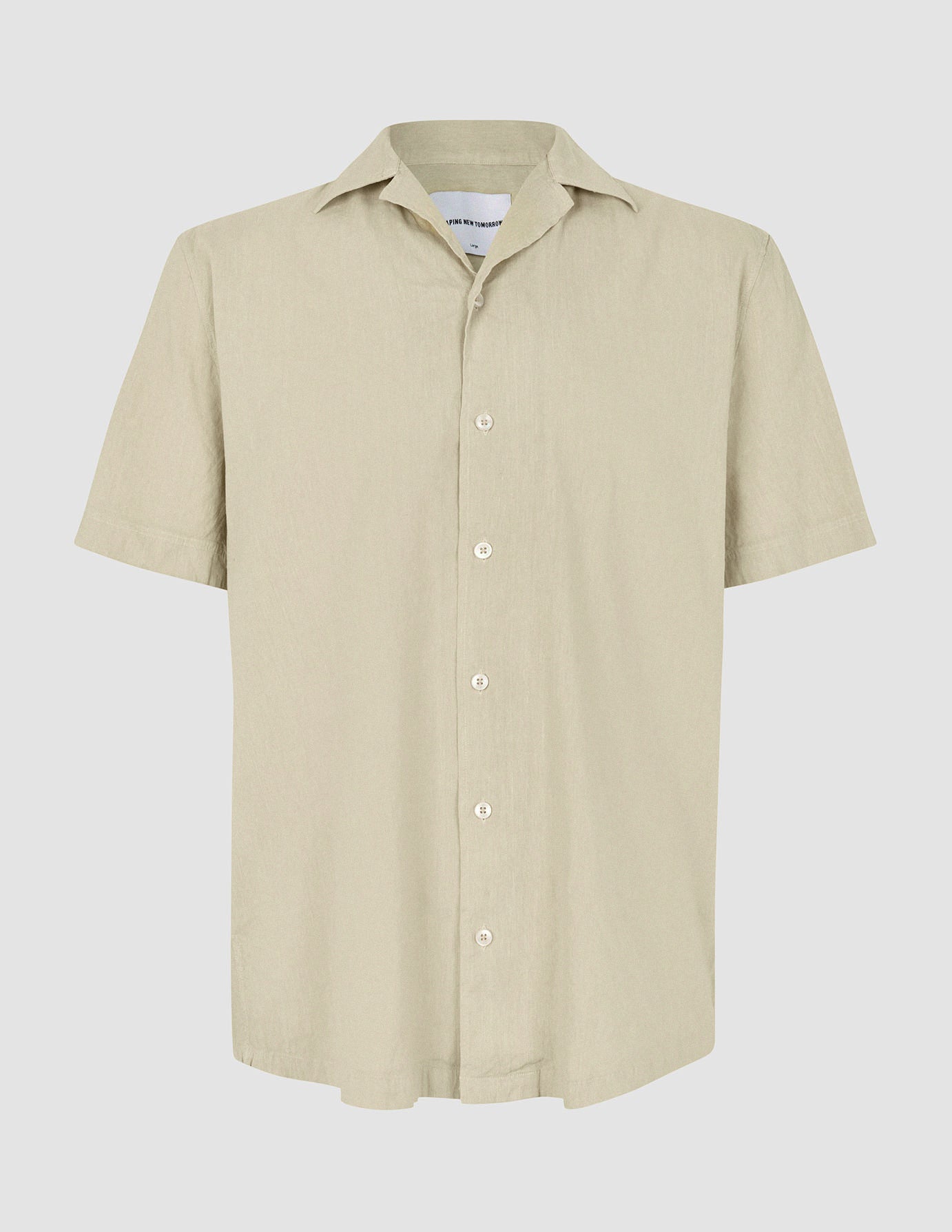 Refined Linen Bowling Short Sleeve Shirt Soft Sand