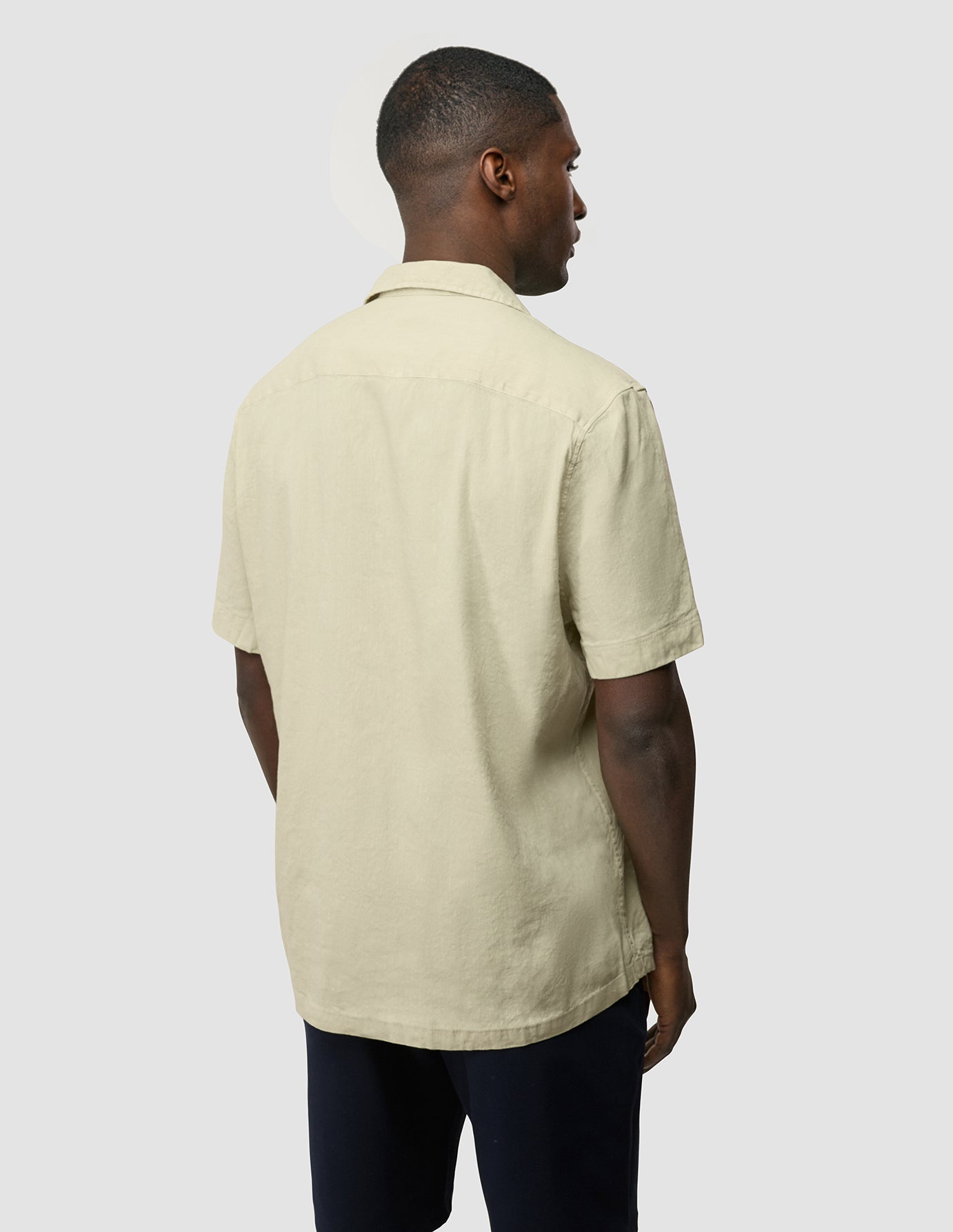 Refined Linen Bowling Short Sleeve Shirt Soft Sand