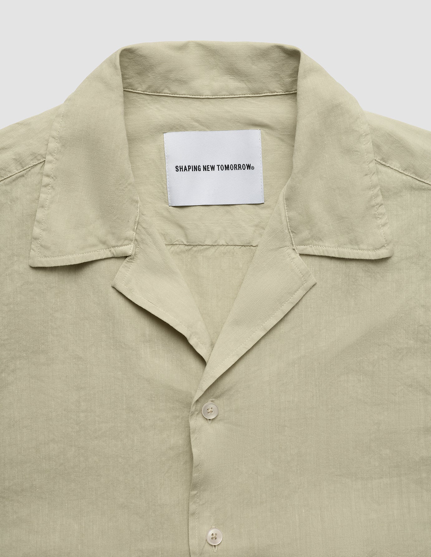 Refined Linen Bowling Short Sleeve Shirt Soft Sand