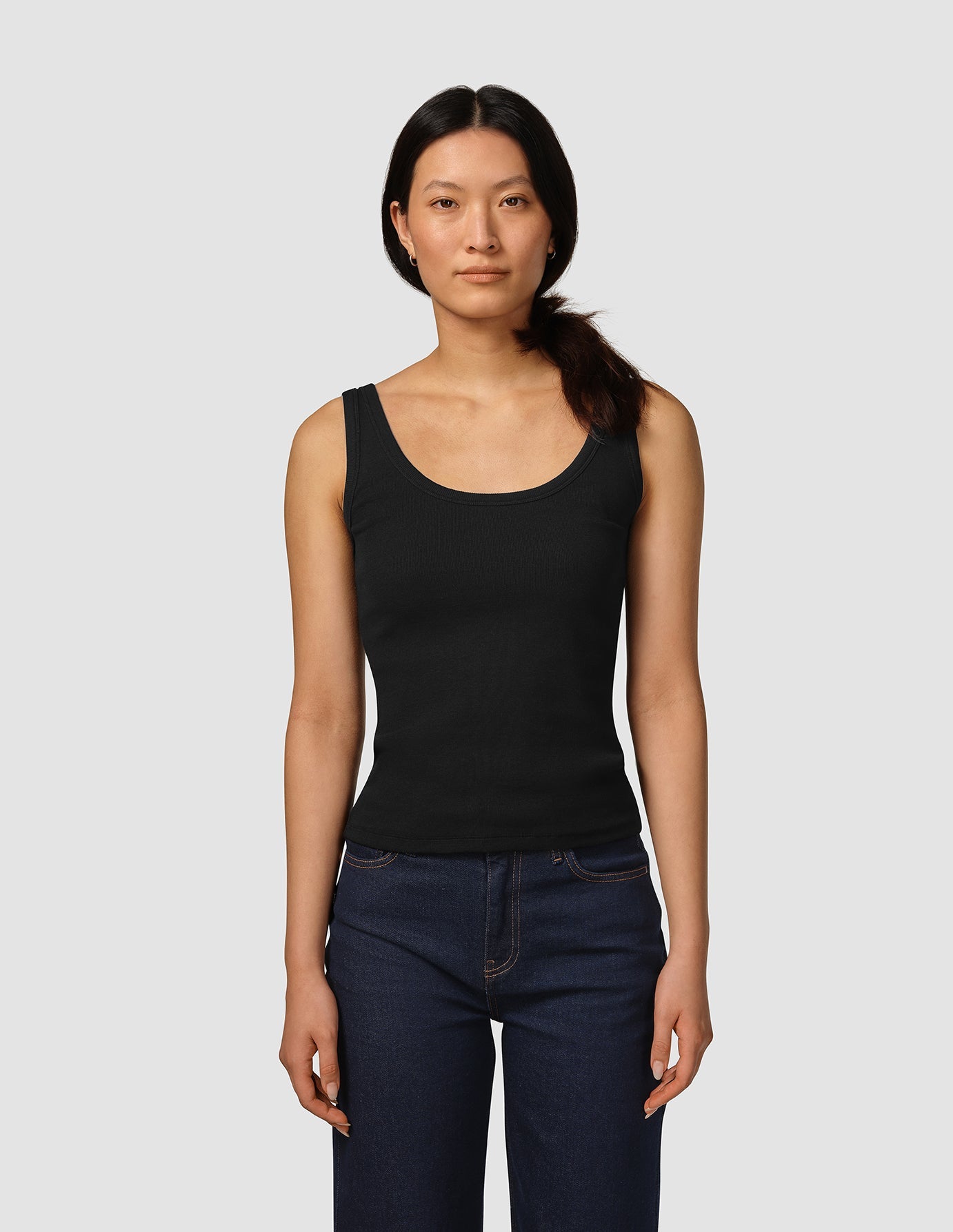 Rib Tank Top Black