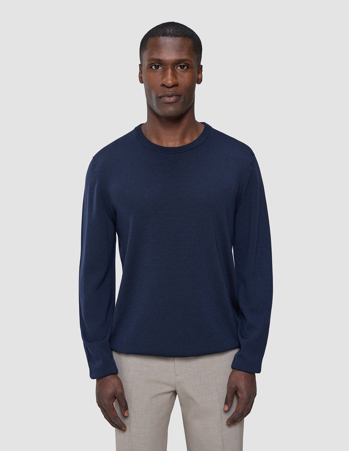 Seamless Premium Merino Knit Crewneck Dark Navy