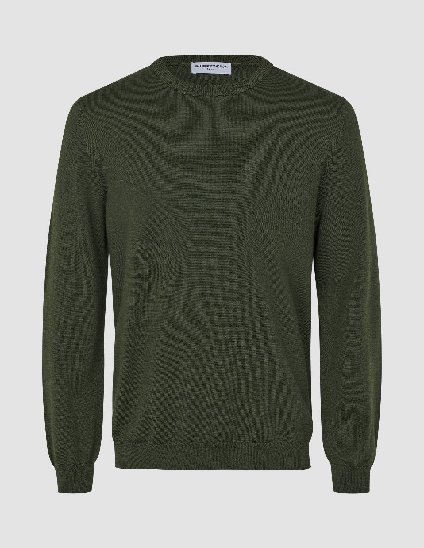 Seamless Premium Merino Knit Crewneck Green Night