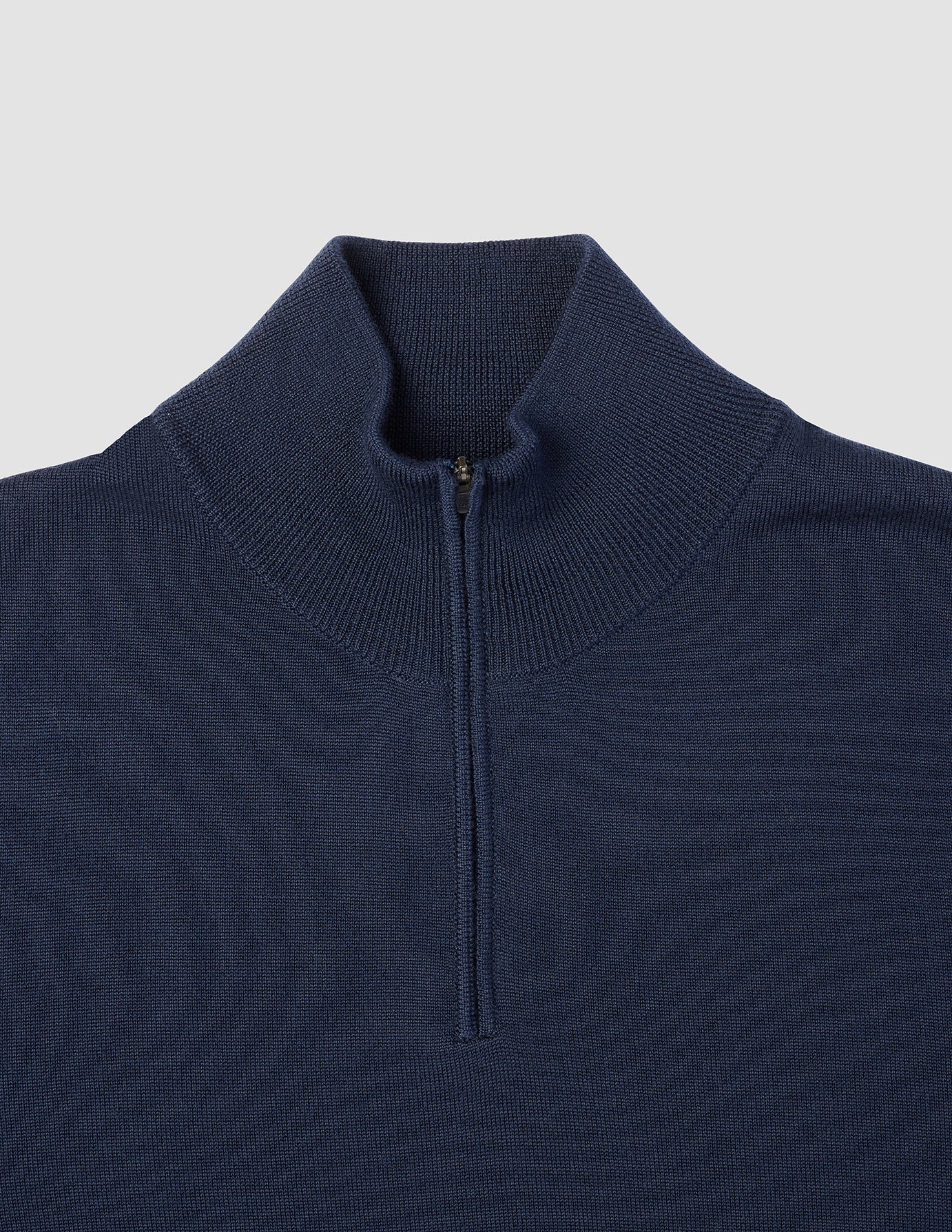 Seamless Premium Merino Knit Half Zip Dark Navy