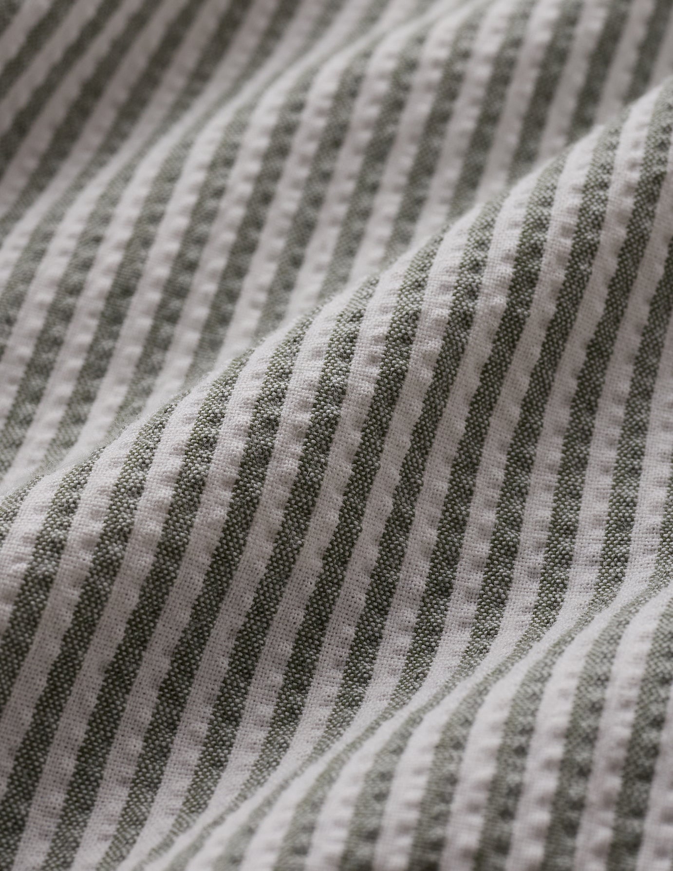 Seersucker Shorts Green Stripes