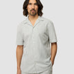 Seersucker Short Sleeve Shirt Green Stripes