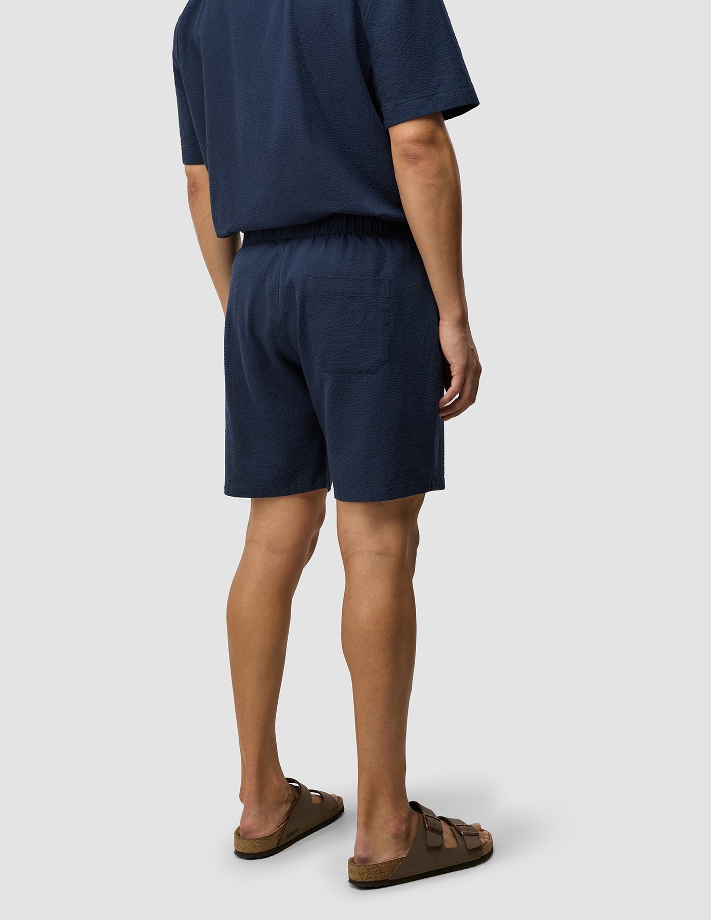 Seersucker Shorts Dark Navy