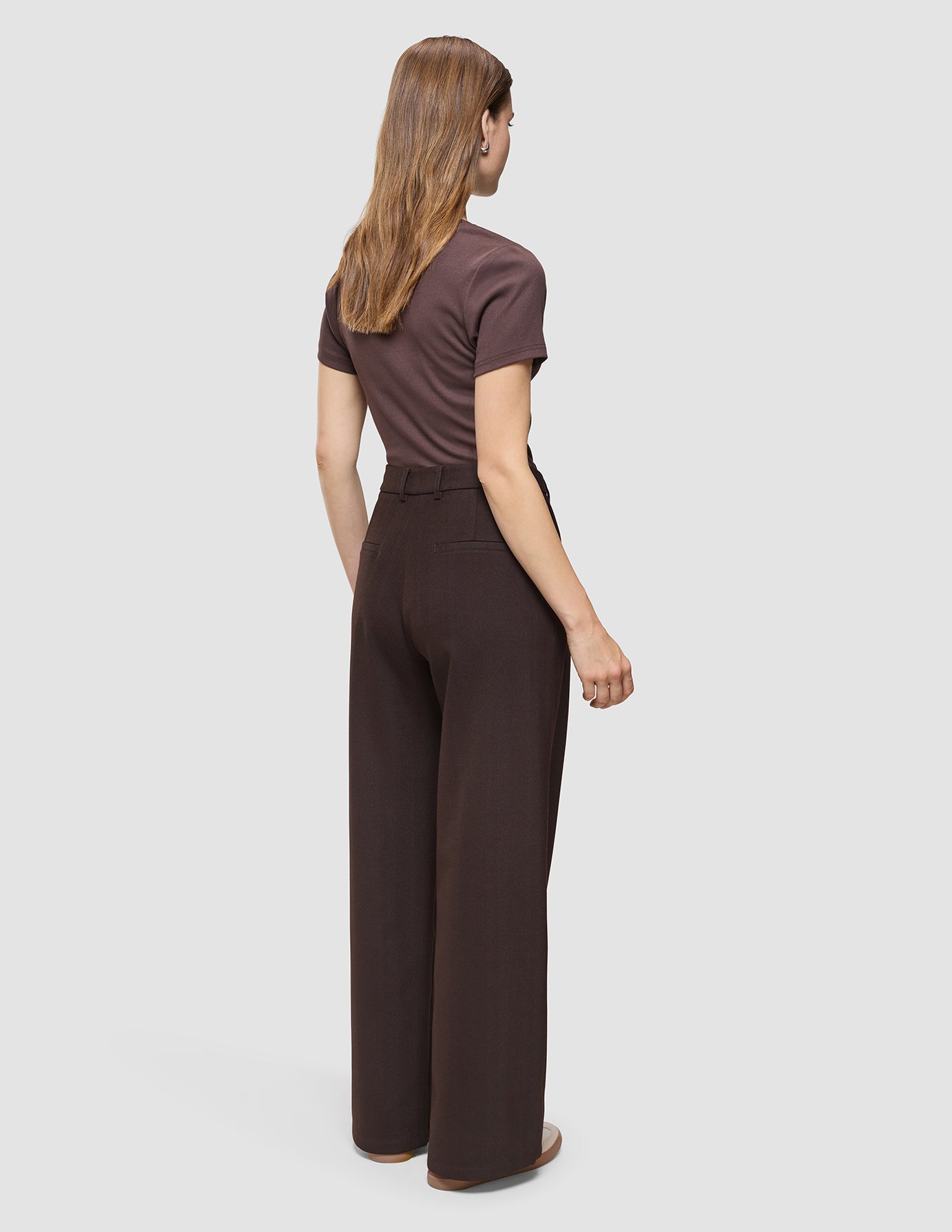 Women's Serene Pants Wide Chocolate Herringbone