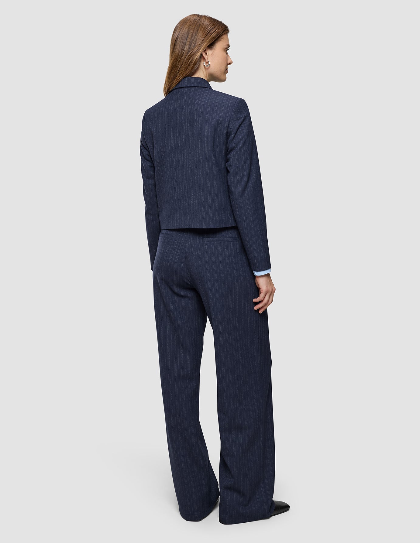 Serene Set Marine Pinstripe Short Jacket Pants