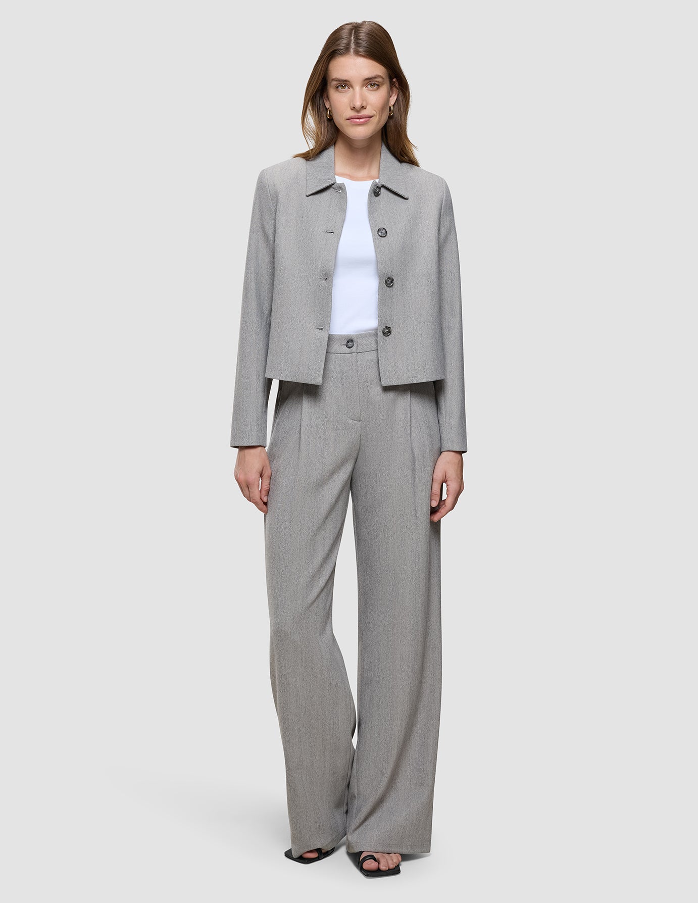 Serene Set Tapestry Herringbone Short Jacket Pants
