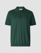 Silk / Cotton Short Sleeve Polo Forest Green