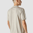 Silk / Cotton Short Sleeve Polo Light Grey