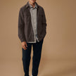 Double Layer Wool Overshirt Saddle Brown