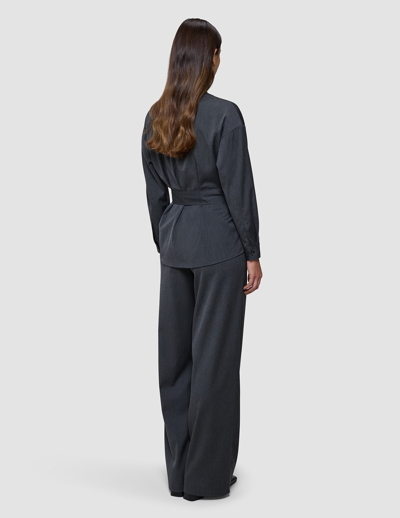 Women's Skye Belted Overshirt Charcoal Melange