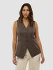 Women's Skye Long Vest Dark Chestnut Melange