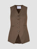 Women's Skye Long Vest Dark Chestnut Melange