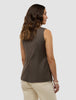 Women's Skye Long Vest Dark Chestnut Melange