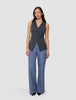 Women's Skye Long Vest Charcoal Melange